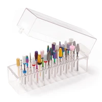 30 Holes Clear Nail Drill Bits Holder Storage Box For Milling Cutter Dustproof Nail Bit Case For Acrylic Nails Accessories 1