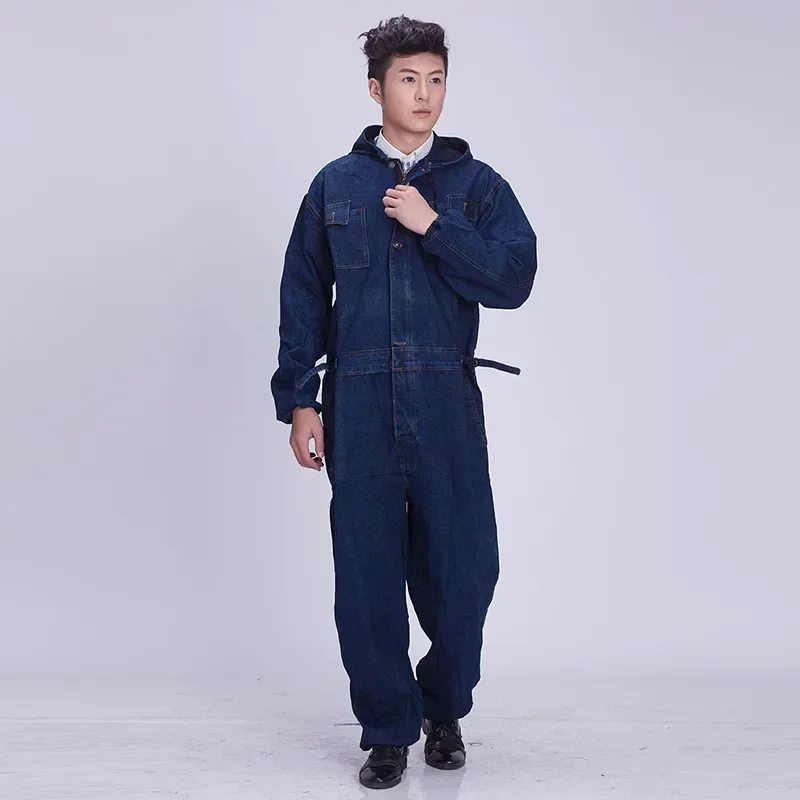 

High Insurance Auto Labor Workwear Fit Repairman Coverall Denim Suit Clothes Quality Electric Welding