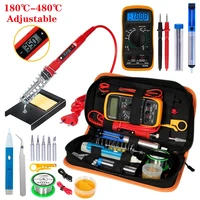 Temperature Electric Soldering Iron Kit 110V 220V 80W LCD Solder Welding Tools With XL830L Multimeter Welding Tool Kit