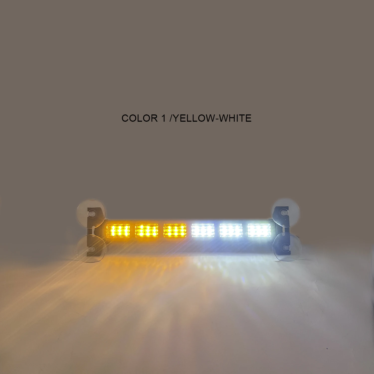 30CM LED Light Bar - 19 Flash Mode Amber White Emergency Strobe Light Strip 12V-24V Car Plug Power Mode for Motor Vehicles