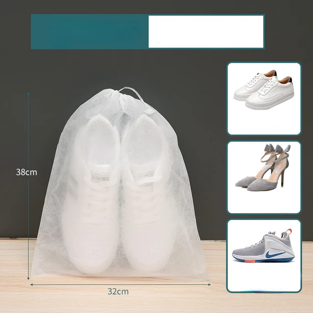 Stobag 20Db Cipő Tároló Húzózsákok Fehér Porálló Por Burkolat Nem Szőtt Csomagolás Újrahasznosítható Utazási Hordozható Otthoni Tasakok - Image 5
