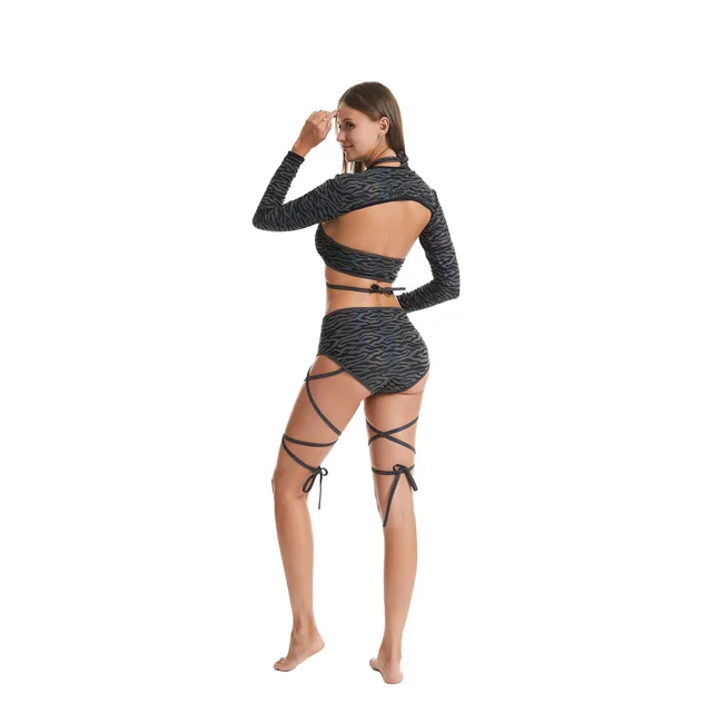 Reflective Holographic Bikini 3 Piece Set 31