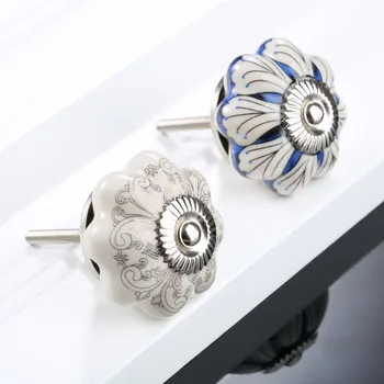 Vintage Pumpkin Ceramic Cabinet Knob 1