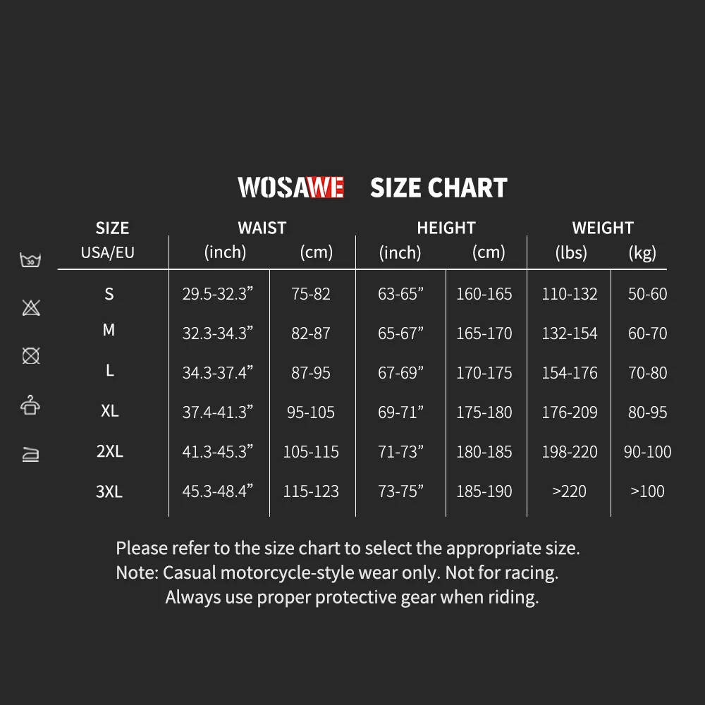 WOSAWE 오토바이 바지 오토바이 캐주얼 바지 방풍 다운힐 바지 모토크로스 오프로드 산악 자전거 사이클링 바지