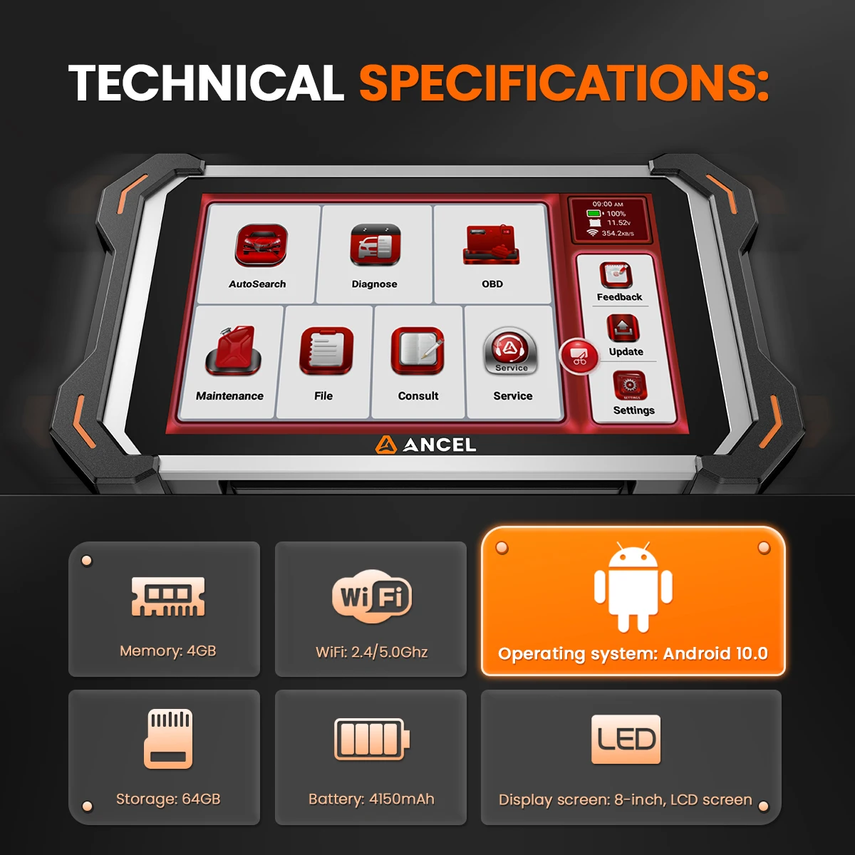 ANCEL DS600BT OBD2-Diagnosetool DOIP CANFD Bidirektionale Steuerung ECU-Codierung 34 Resets lebenslanges kostenloses Update vs. Thinkcar 689BT – Detail 13
