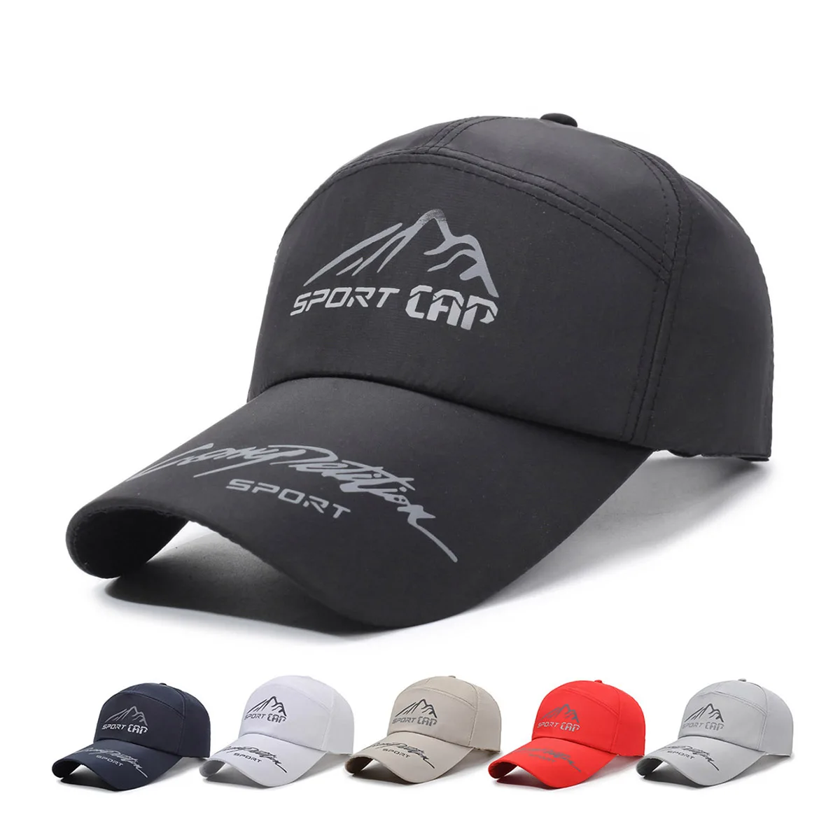 Special Brim Fishing Sun Hat for Men, Uv Protection, Quick-Drying, Velcro Fishing Baseball Cap, Long Brim, Sun Protection, Fashionable for Hiking and Camping