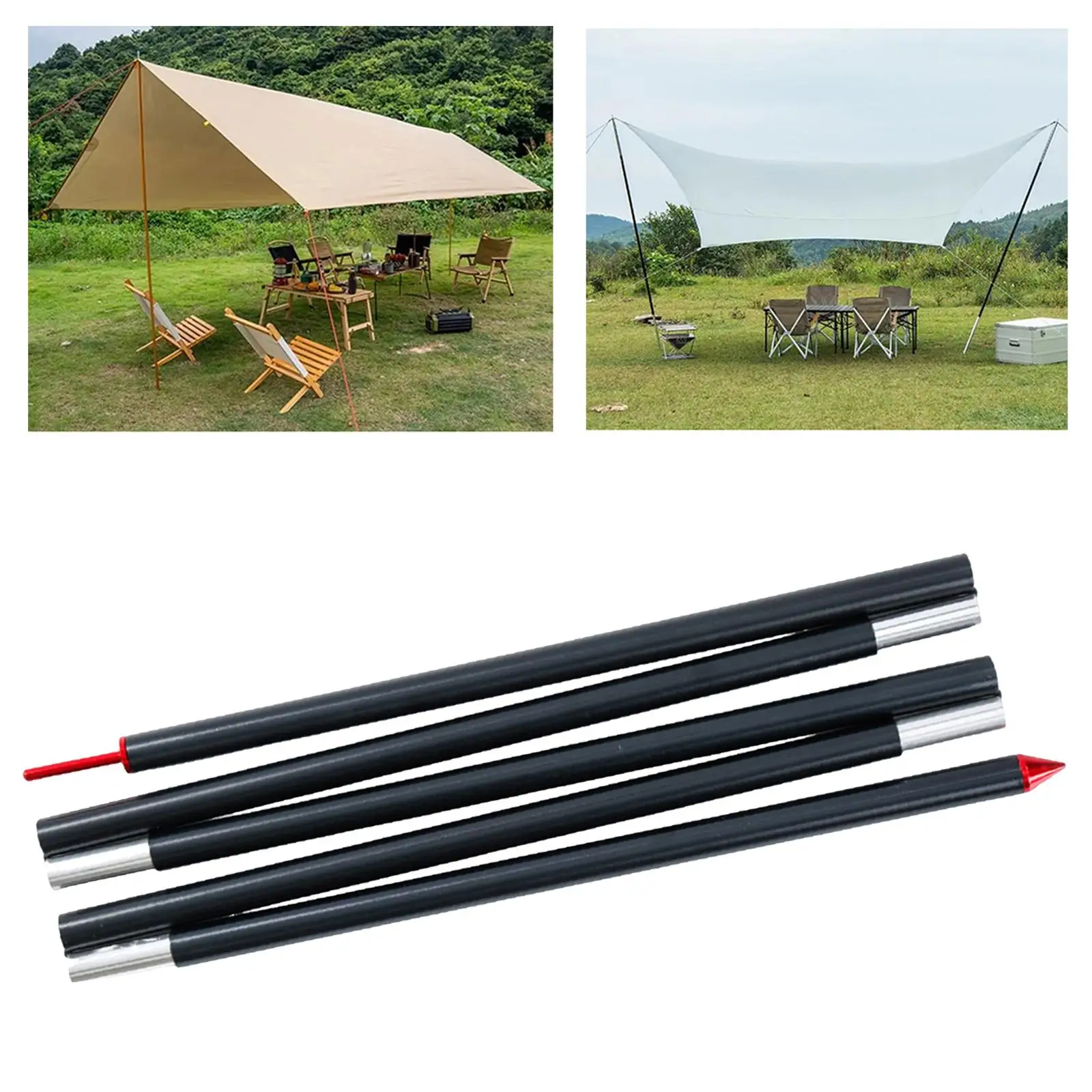 

Замена брезентовых полюсов, легкая сборка, многофункциональные универсальные опора для тента для пешего туризма, кемпинга, навес для сада, альпинизма