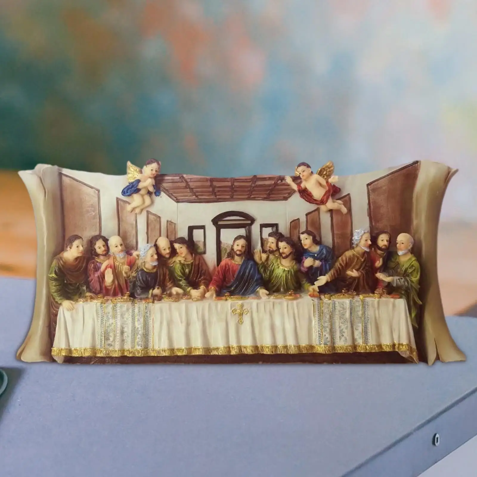 Divine Last Supper Sculpture: Contemporary Religious Artwork for Home Decor