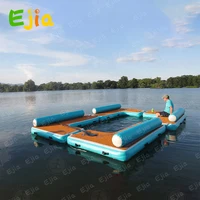 240Cm Floating Lounge Round Sofa Couch Inflatable Dock Platform For Super Yacht Water Fun  Adults 2