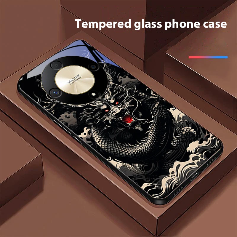 Chinese Wind Dragon Tempered Glass Phone Case