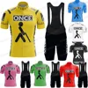 2025 ONCE Team Cycling Jersey Set Retro Cycling Clothing Yellow Pink Red Black Men Summer Road Bike Suit Bicycle Bib Shorts 1