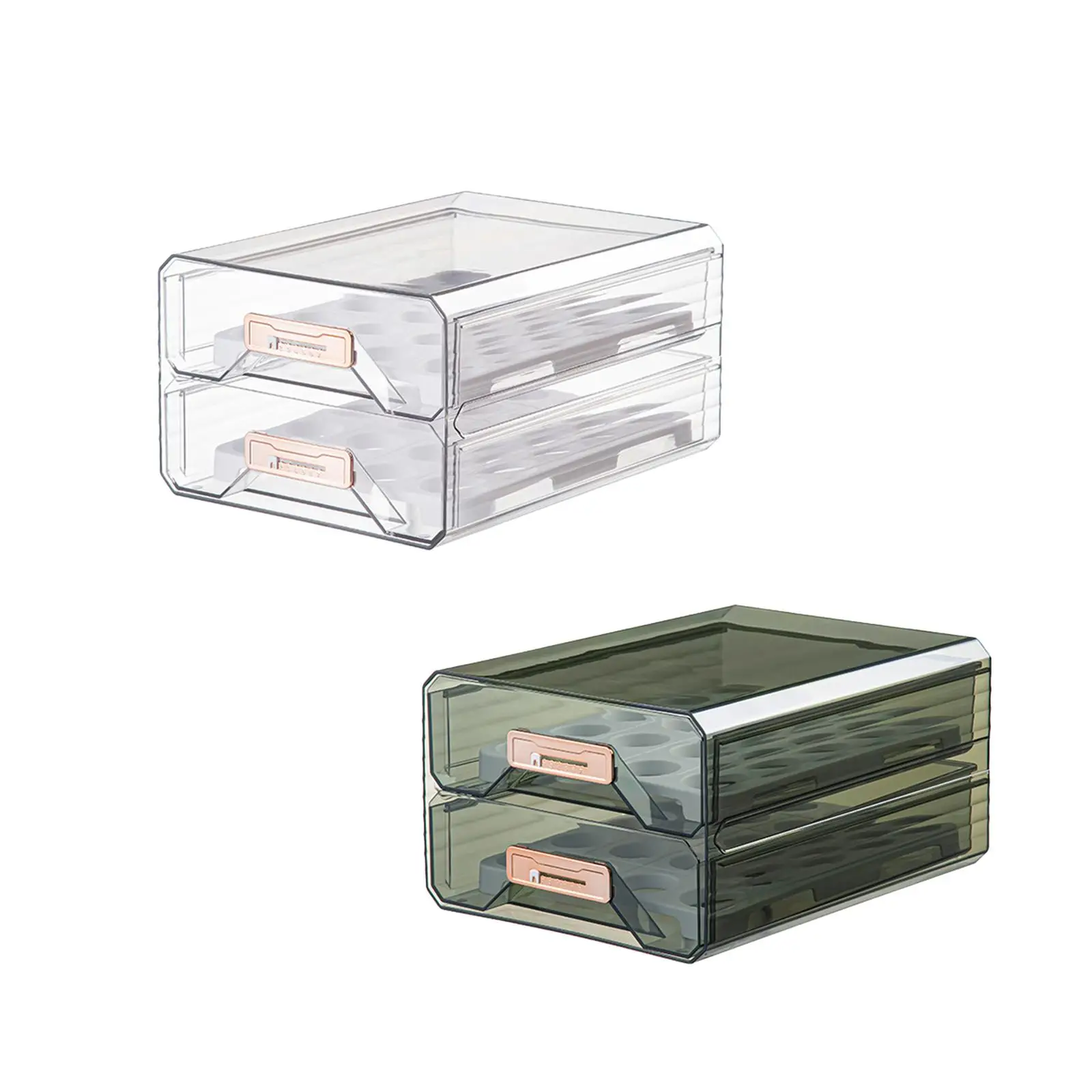 Refrigerator Egg Holder Large Capacity Fridge Bin Clear Stackable Egg Tray Storage Box Acrylic for Kitchen Cabinet Countertop