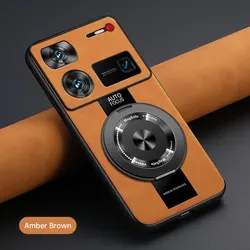 Luxury Magnetic Leather Phone Case with 360 - Degree Rotating Stand and Shockproof Bumper for ZTE nubia Z60 Ultra (Dark Brown)