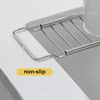 Drain Rack Expandable over the sink,304 Stainless Steel sink Rack,dish cup Soap Sponge Rag Storage Holder for Kitchen Organizer 2