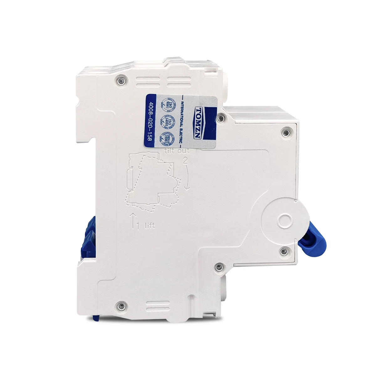 Mini interruptor do TOMZN-AC MCB, TOB1-63, 230 V, 400V, 50Hz, 60Hz, 6A, 10A, 16A, 20A, 25A, 32A, 40A, 50A, 63A, 2P