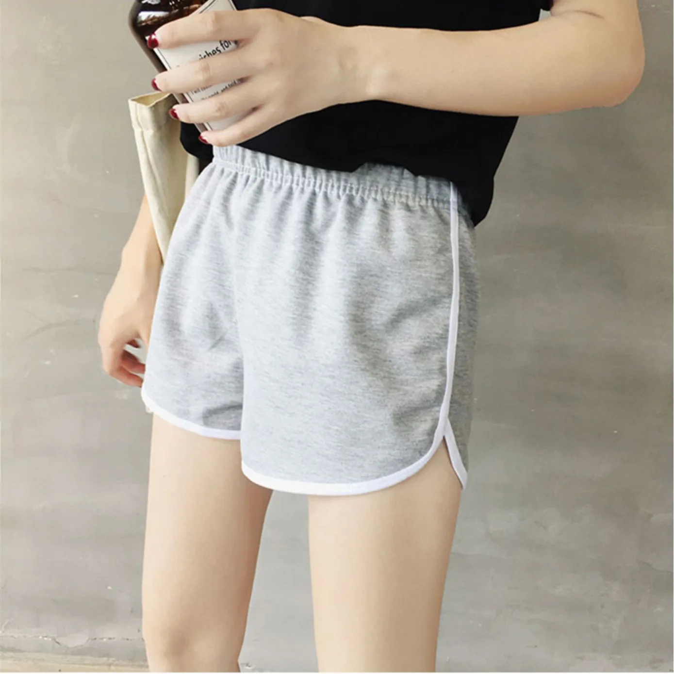 Skateboard Shorts Women Summer New Candy Color Anti Emptied Skinny Shorts Casual Lady Elastic Waist Beach Short Pants