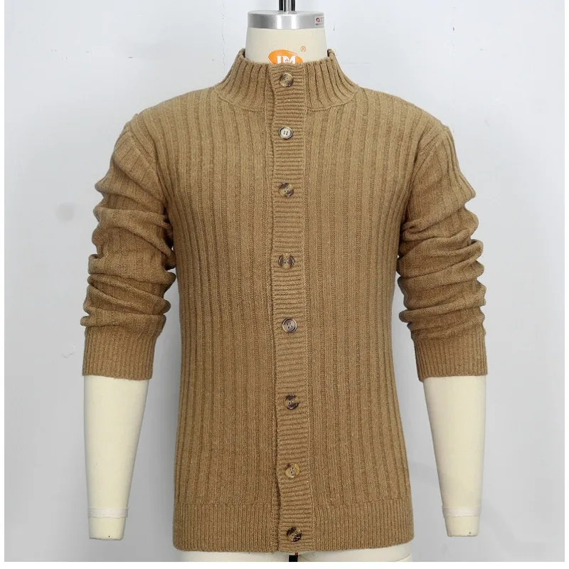 2024 New Turn-down Collar Regular Cotton Cardigan Male Casual Single Breasted Button Sweater Men Leisure Knitted Sweater