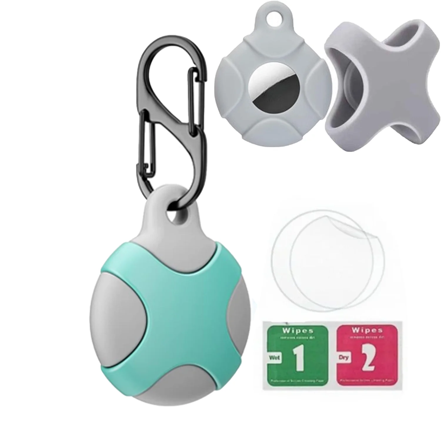 Waterproof Airtag Holder Keychain for Pet Collars and Key Rings