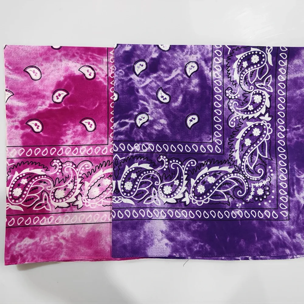 Cotton Tie Dye Cashew Flower Paisley Bandana Hip Hop Square Scarf Unisex Headband Outdoor Riding Street Dance Mask Hijab Gifts