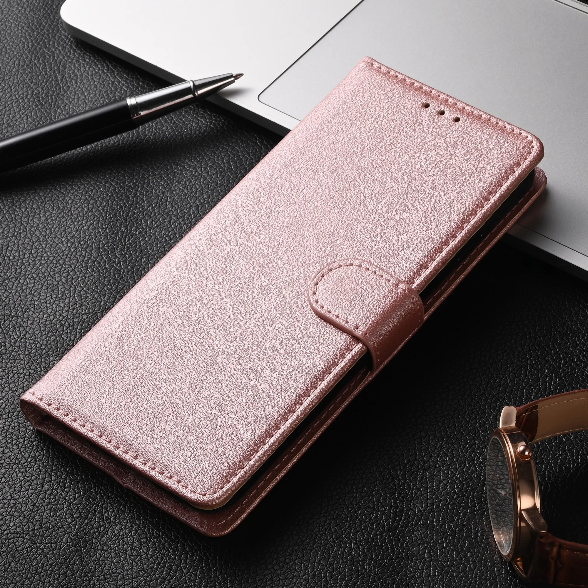 Premium PU Leather Flip Wallet Cover with Card Slots