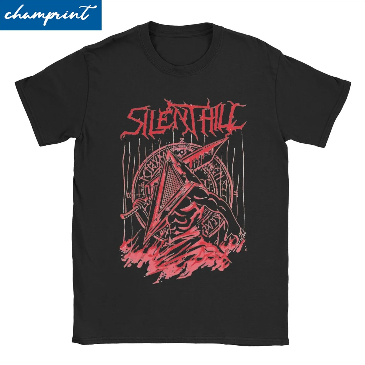 

Silent Red Thing Silent Hill Heavy Metal Men Women T Shirt Horror Game Funny Tees O Neck T-Shirts 100% Cotton Plus Size Tops