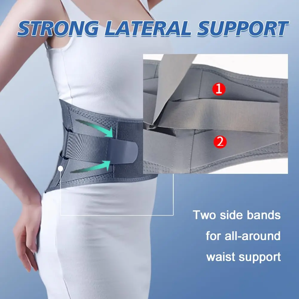 Back Brace for Men Women Lower Back Pain Support Belt Work Easy to Put Metal Stays Lumbar Support