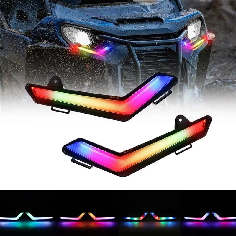 UTV LED 시그니처 라이트 방향 지시등 RGB 라이트 캔암 디펜더 커맨더 2020용 LED 방향 지시등