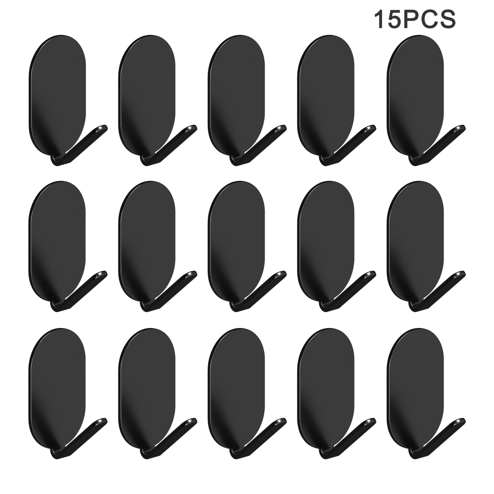 

15pcs Practical Waterproof Key Hanging Carbon Steel Shower Sticky Hook Small Wall Mounted Kitchen Heavy Duty Self Adhesive Door