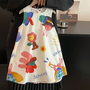 Girls Cartoon A-Line Dress 1
