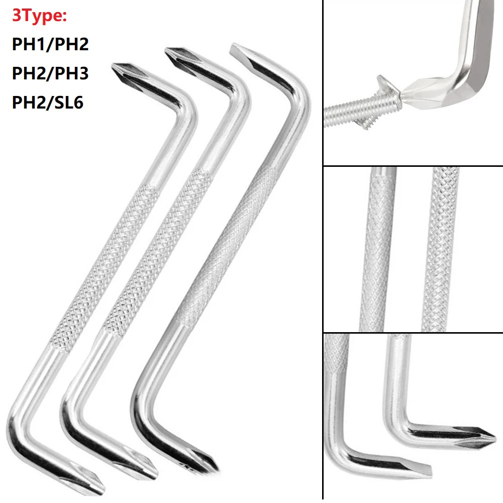 

Durable New Practical Quality Offset Screwdriver Slotted /Cross Z Type 3pcs/Set Anti-Slip Handle Double Head Kit