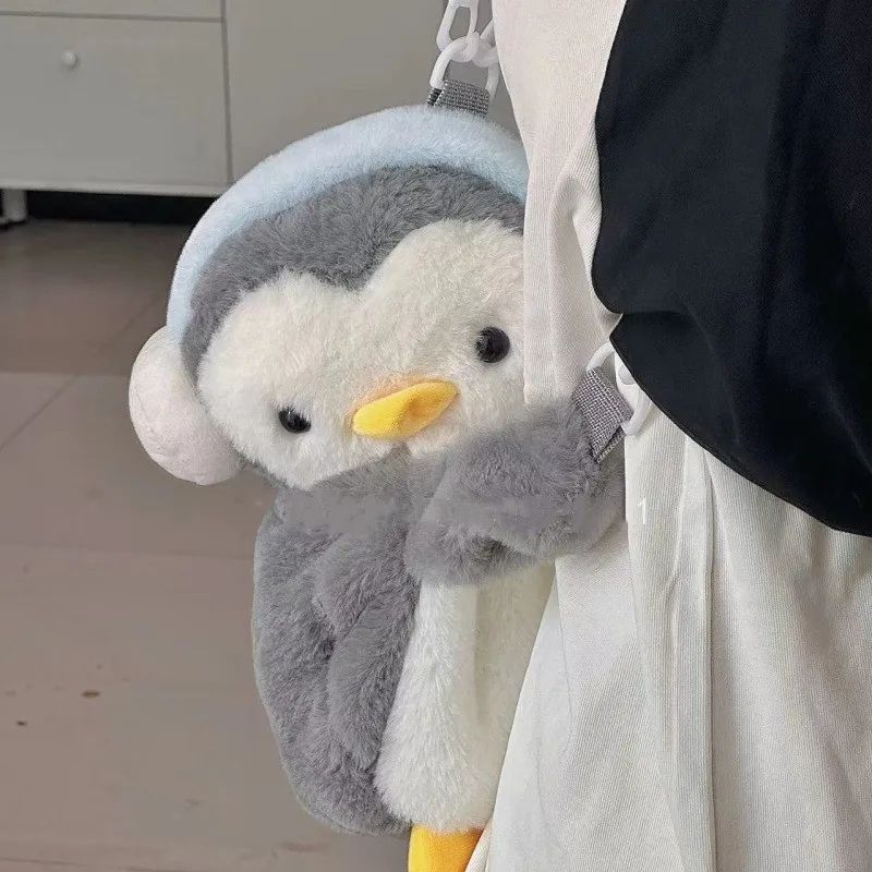 Women Penguin plush mobile Phone bag Backpack Cute backpack girl Cartoon Doll shoulder bag women handbags