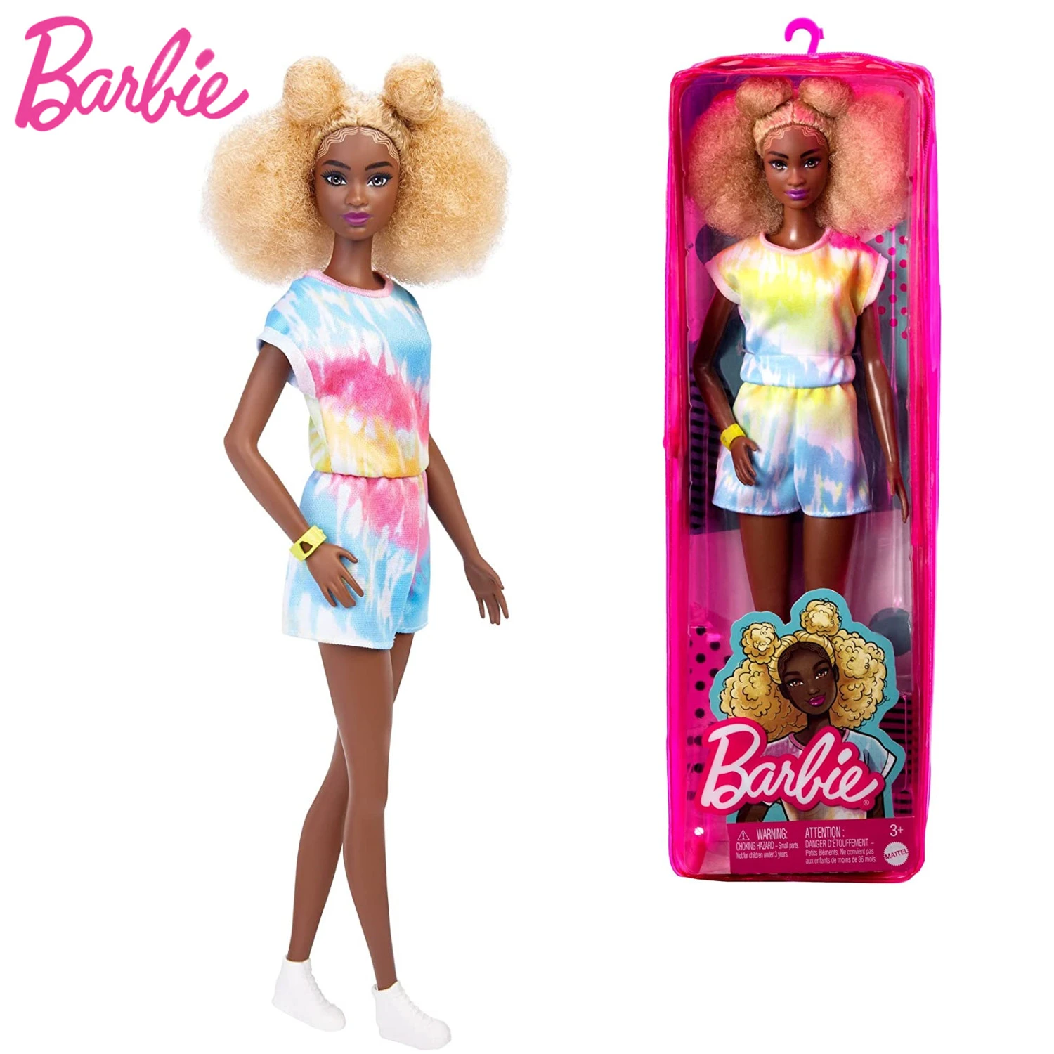 Ik heb het erkend Overeenkomstig met Zuiver Barbie Fashionistas Doll #180 Tall Blonde Afro With Side Puffs Tie-dye  Romper Sneakers Yellow Bracelet Barbie Toy For Kids Hbv14 - Dolls -  AliExpress