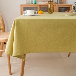 Elegant Waterproof Farmhouse Tablecloth - Soft, Anti-Shrink, and Wrinkle Resistant Decorative Fabric Cover - 140*190cm (Light Yellow)