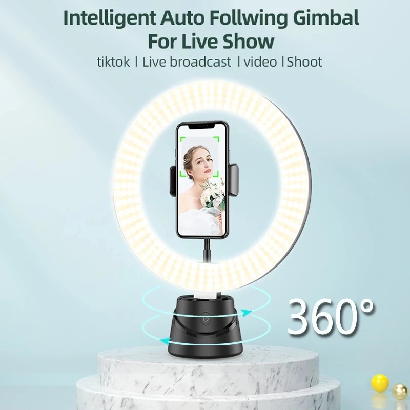 360 автоматическое отслеживание съемки умная селфи-палка светодиодное кольцо