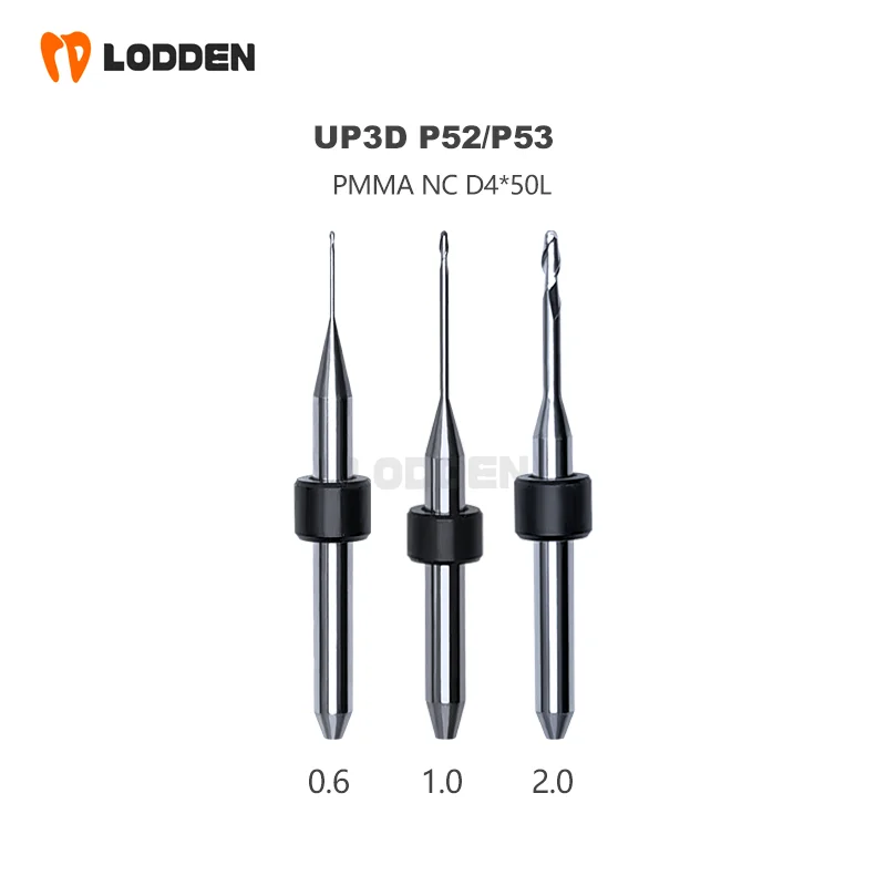 UP3D P52/P53 Zahnbohrer Fräsen für Zirkonoxid PMMA Dentallabor Schleifen Diamant DC-Beschichtung D4 CAD CAM UP 3D P 52 Fräsbohrer – Detail 6