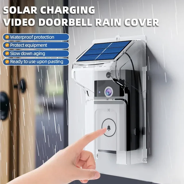Waterproof Wireless Doorbells Solar Charge Cover Digital Door Peepholes Wifi Security Camera Intercom Video Smart Ring Door Bell 3