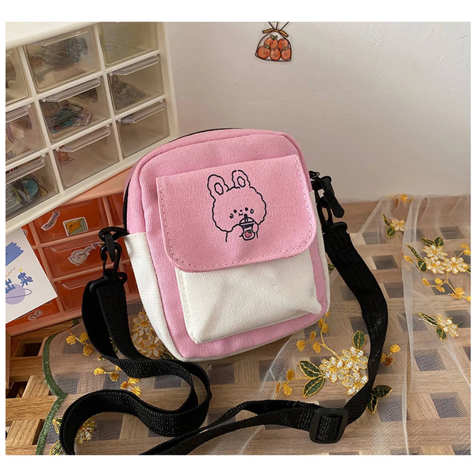 Canvas Shoulder Women's Bag Small Korean Fashion Messenger