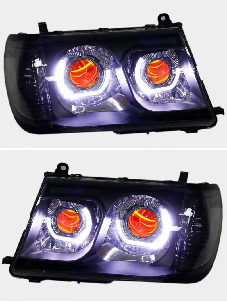 

Car Led Headlight headlamp DRL Daytime Running Light for Toyota Land Cruiser LC100 4500 4700 Angel eye Turn signal