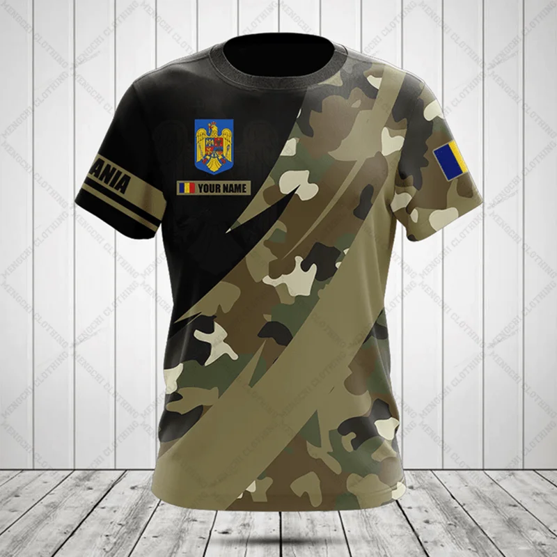 Personalizzato Romania Camouflage Tees Summer Cool Sportswear Moda