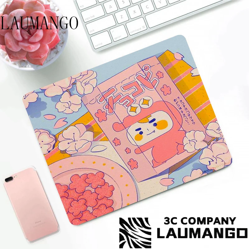 Kawaii Pad on the Table Pink Mouse Pads Cute Gaming Accessories PC Gamer Cabinet Deskmat Rubber Mat Desk Protector Mini Computer