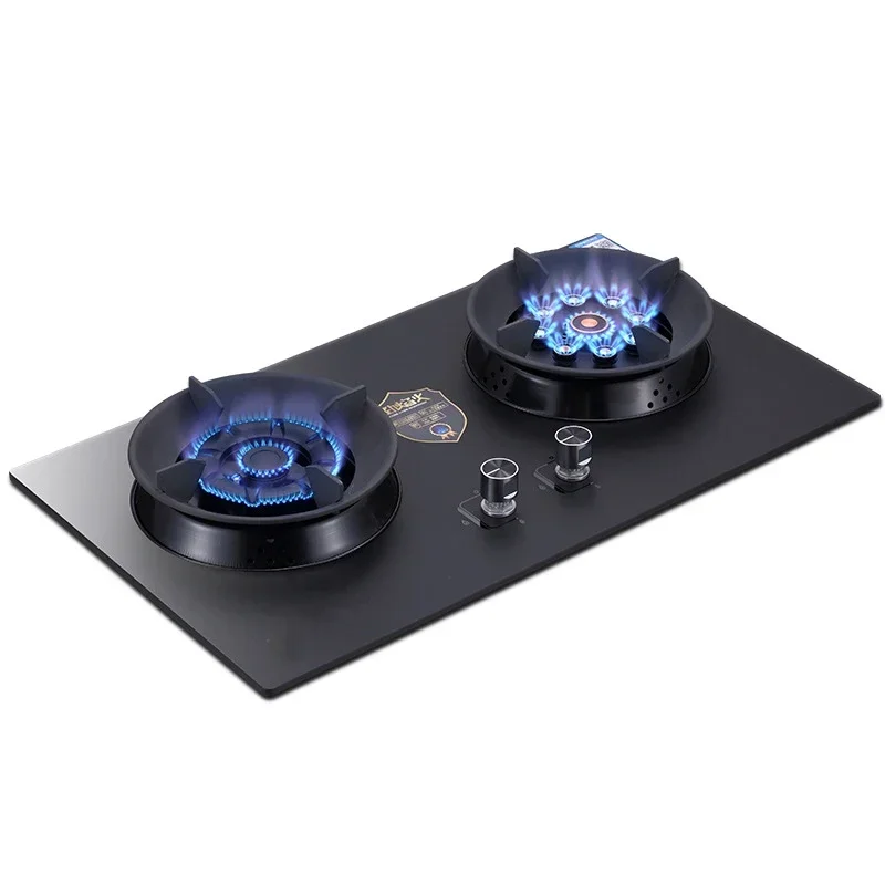 A16 Dual-Burner Gas Stove/ Table Embedded Dual-Purpose 4.5KW Fierce Fire Gas Stove/Electronic Pulser/Toughened Glass Panel