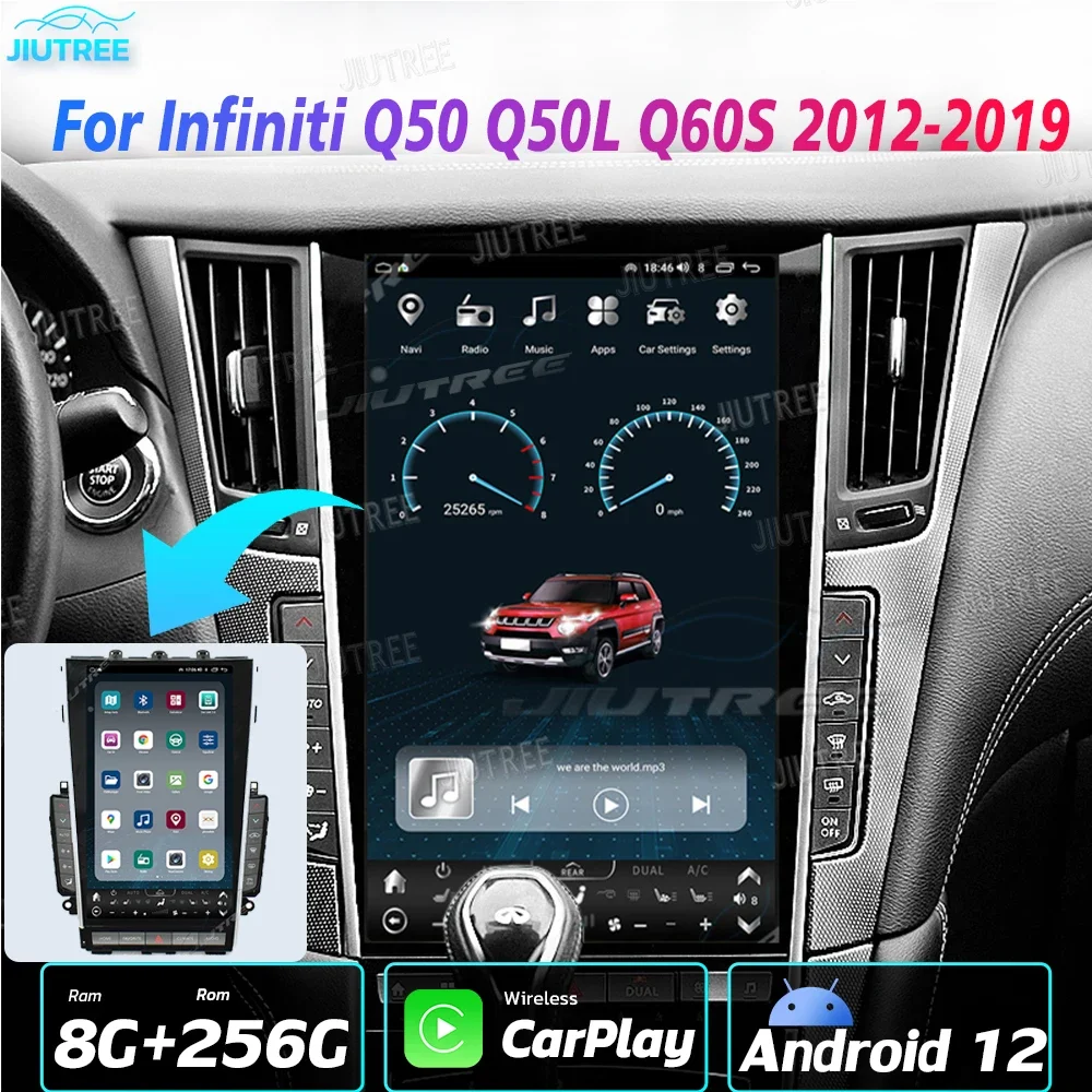 

Android 12 Unit For Infiniti Q50 Q50L Q50S Q60 2014-2020 Car Radio Automotive Multimedia Tesla Screen Carplay Auto Bluetooth GPS