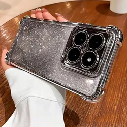 Shiny Glitter Plating Silicone Bling Soft Back Cover Case for Redmi Note 10 (4G) (Silvery)