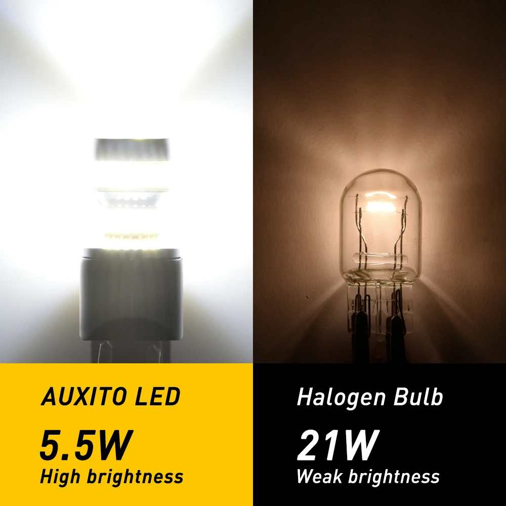 AUXITO-T20 W21/5W 7443 7440 LED  ڵ DRL ,   12V 6000K  W21W WY21W LED ְ , 2 