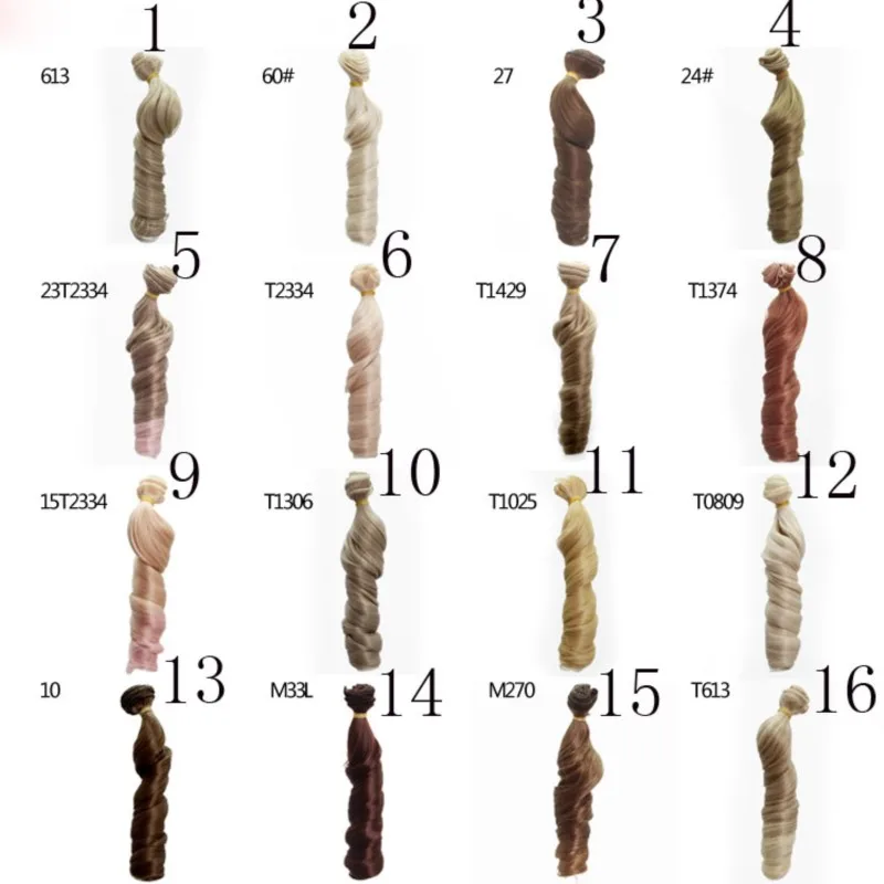 

5pcs/lot 15cmx100cm new doll wig hair straight curls hair--16colors option