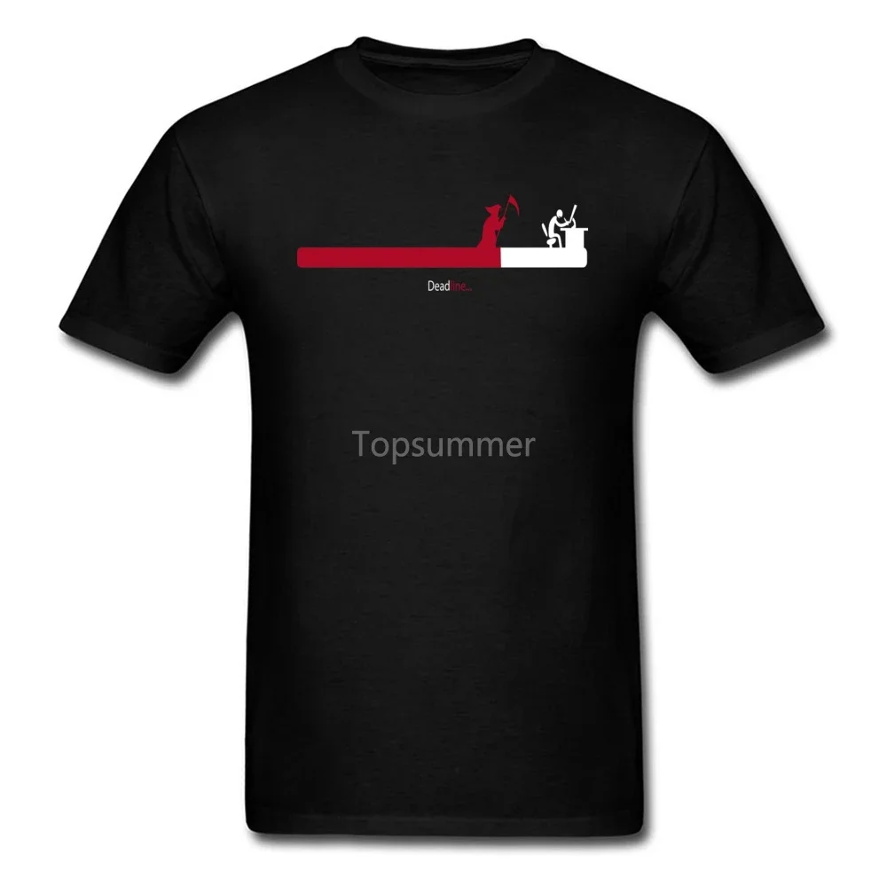 

Deadline T-Shirt Men Death Is Coming T Shirt Novelty Designer Tshirt Custom Adult Clothes Grim Reaper Print Top Tees Black