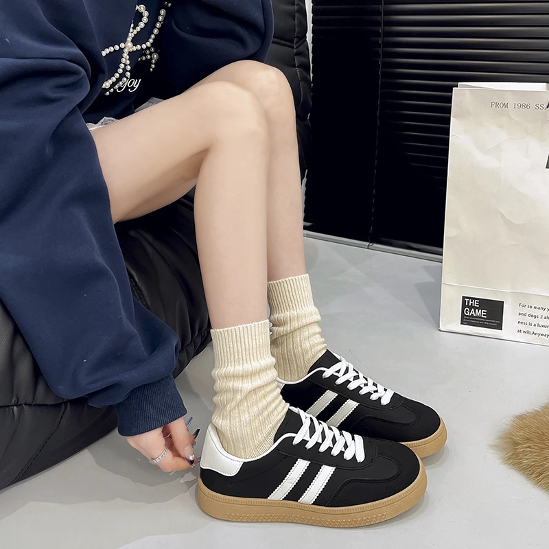 2025 New Fashion Trend Women's Casual Shoes College Style Wide Toe Soft Comfortable Flat Shoes Outdoor Casual Sports Shoes 34 2025 New Fashion Trend Women's Casual Shoes College Style Wide Toe Soft Comfortable Flat Shoes Outdoor Casual Sports Shoes - Image 4