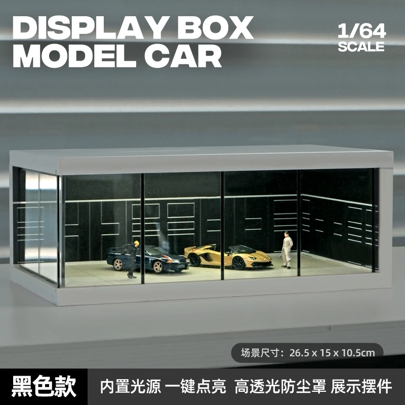 Collector 1:64 Car Model Storage Display Box Small Garage Scene Acrylic Car Showroom Parking Lot Kids Toys Boys 4