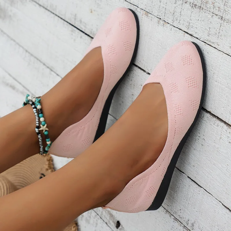 

2023 Spring Autumn New Fashion Round Head Shallow Mouth Candy Color Comfortable Outwear Women's Large Flat Sole Single Shoes