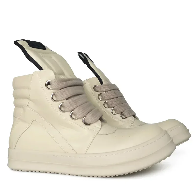 

New Rick Arrival Women's Thick-Soled Boots with Car Line Stitching and Board Shoes Platform Boots White Boots